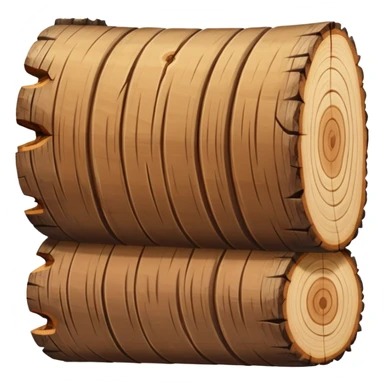 cut wood log with visible rings sticker