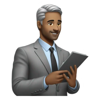 a man signing a deal sticker