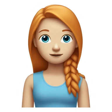 Ginger girl with volume straight hair and blue eyes doing yoga sticker
