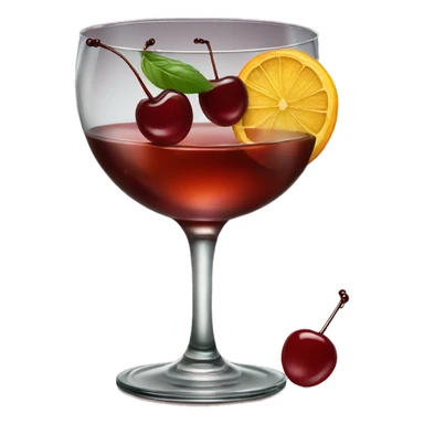 manhattan cocktail with a cherry on the glass sticker