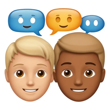 two faces connected by speech bubbles sticker