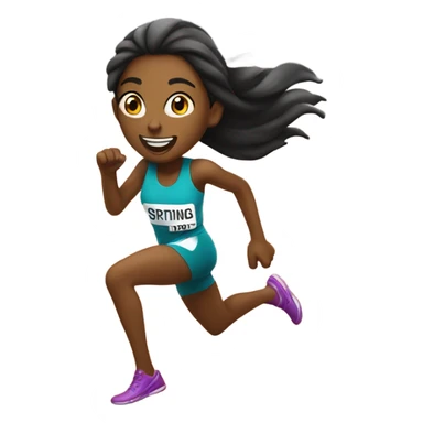 Sprinting girl sticker