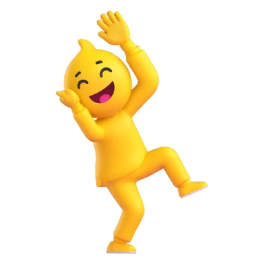 yellow emoji face dabbing, simple and cute sticker