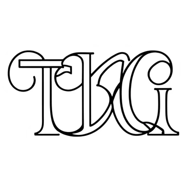 connected flowing BLK letters where all letters are joined together in one continuous design sticker