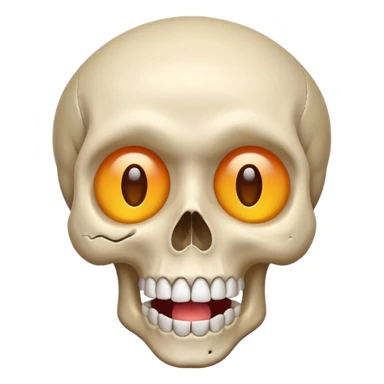 Skull mixed with shocked emoji sticker