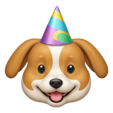 Dog in a party hat sticker