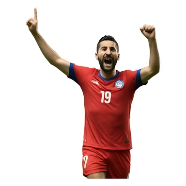 I'm honing a description of Arda Güler's goal celebration, noting his right hand on his chest and his left hand raised, mirroring the specified gesture. This aligns perfectly with known details. sticker