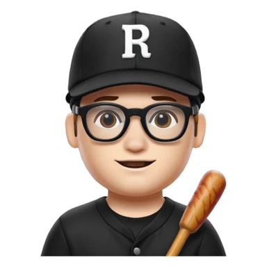a roblox bacon that has a black baseball hat and has cool black glasses sticker