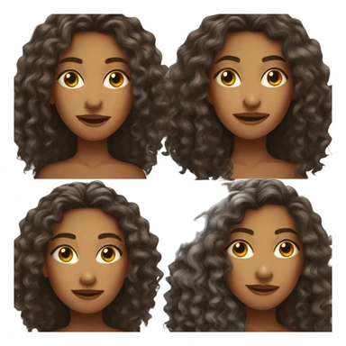 Realistic Brazilian young pretty women with a long curly hair  sticker