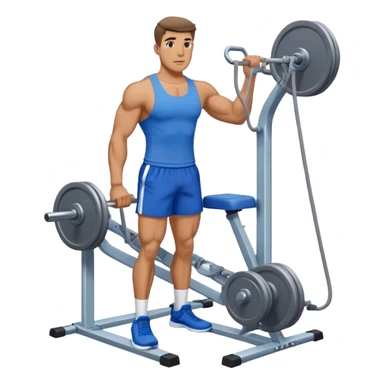 standing fit man with blue shorts cable-machine exercise sticker