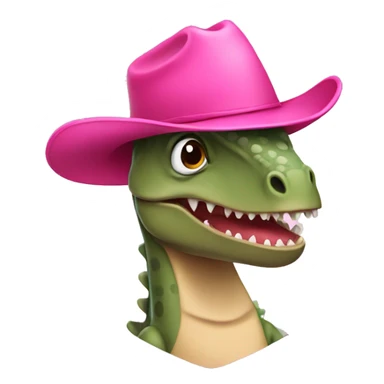 Dinosaur with pink cowboy hat sticker