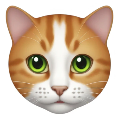 Cat half orange et blanc with green eyes sticker