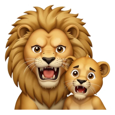 Lion attacking a man sticker