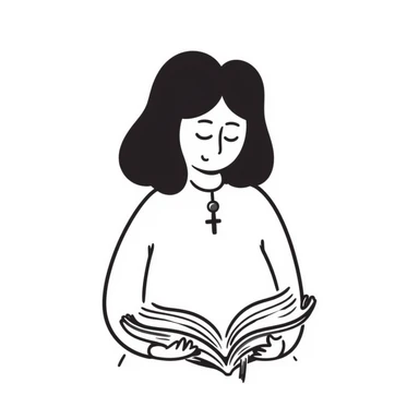 woman reading a bible sticker