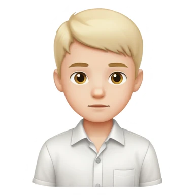 white shirt with three white buttons for a boy sticker