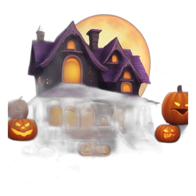 a halloween house but cute sticker