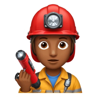 a mole with drill, red helmet, headlamp sticker