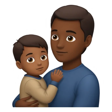 father silhouette holding a child sticker