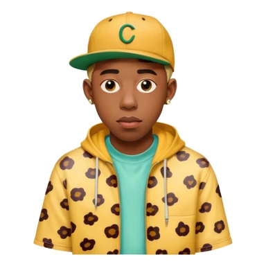 Tyler the Creator rapper with his distinctive style and colorful outfits sticker