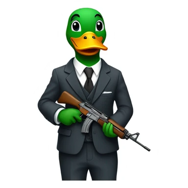 Duck man with a suit and a ak-47 sticker