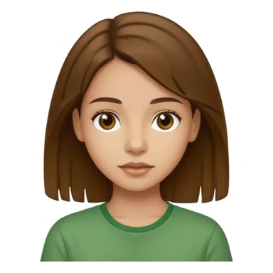 Make a zumba coach emoji, brown eyes, brown hair girl, green shirt withe "the roots" on it sticker