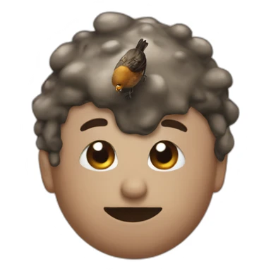bird poop on head sticker