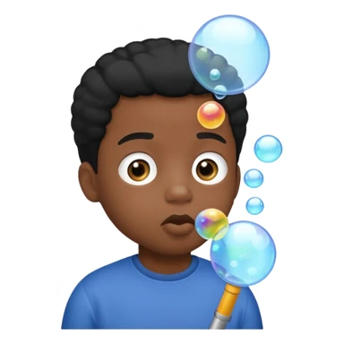 Bubble Blowing black Kid sticker
