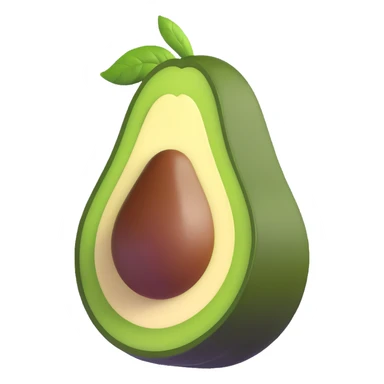 whole avocado with green exterior skin sticker