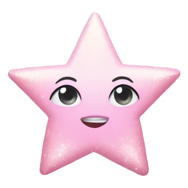 pale pink star sparkle sticker