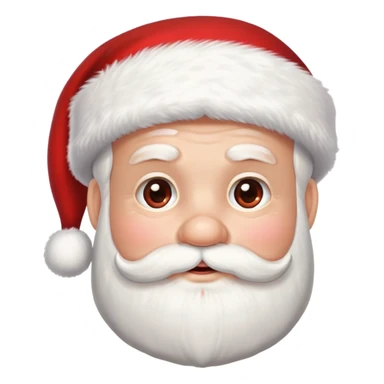 Santa Claus head with rosy cheeks, white beard, and red hat with white trim sticker