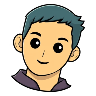 a man's face in his late 20s, cartoonish sticker style sticker