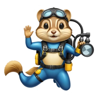 Chipmunk scuba diver  sticker