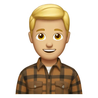 Blonde man with brown plaid shirt

 sticker