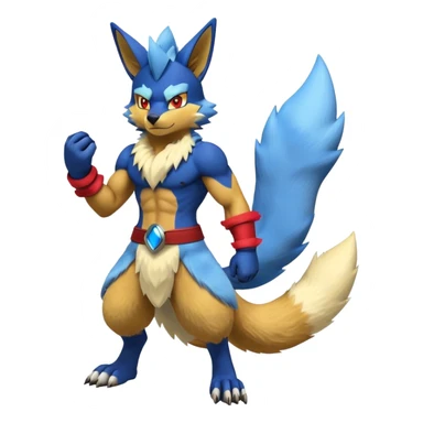 Lucario-Lombax-Renamon-Zeraora-hybrid (Full body) sticker