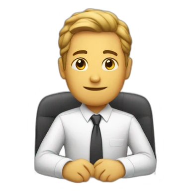 office man at the table sticker