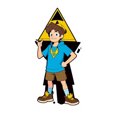 Dipper pines with bill cipher sticker