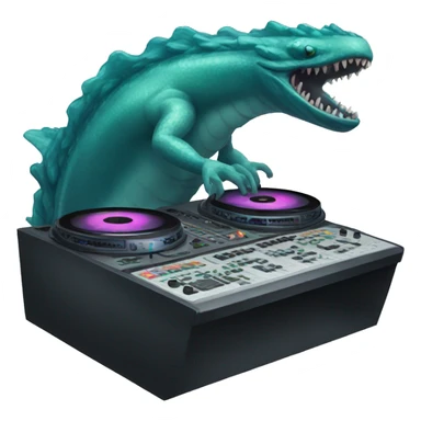 ocean monster using disk jockey sticker