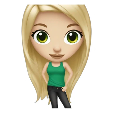 tattoo master, white girl straight blond hair, green eyes sticker