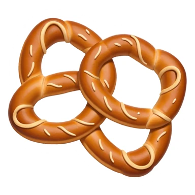 Simple pretzel street food emoji with soft colors sticker