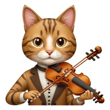 Cat playing violin sticker
