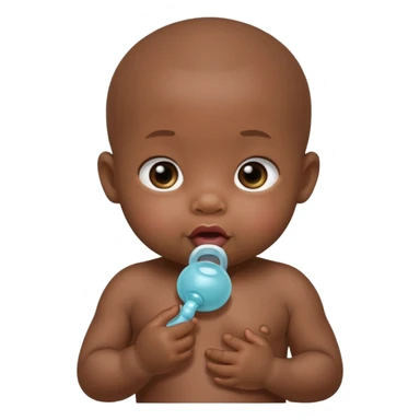 Black baby using pacifier blushing sticker