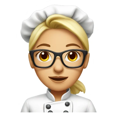 Female chef with red glasses on her face sticker