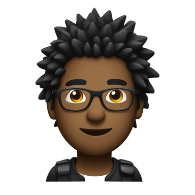 black main with glasses and spikey hair standing sideways to the right  sticker