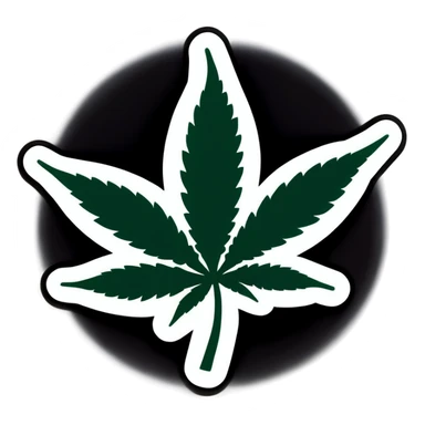 Marijuana leaf sticker