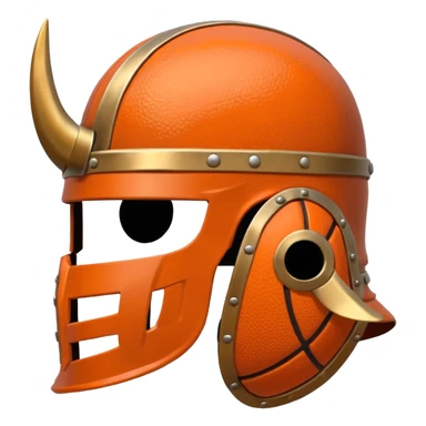 Viking helmet + basketball basketball sticker