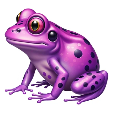 Pink and purple polka dot frog  sticker