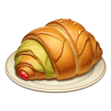 A croissant on a plate sticker