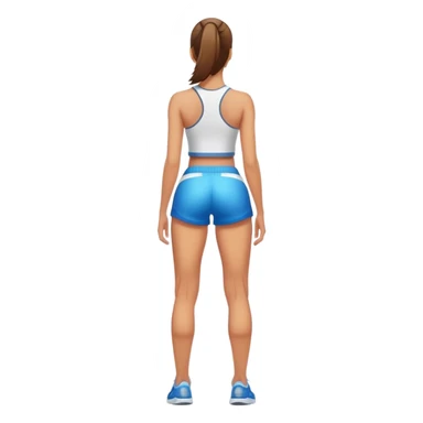 back view of full legs female with gym shorts sticker