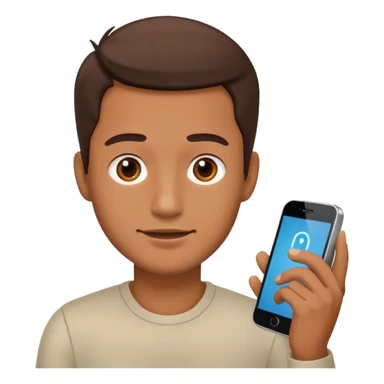 men holding with phone sticker