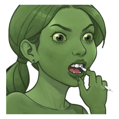 Girl biting nail sticker